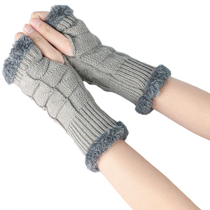 Warm Velvet Fingerless Gloves for Women (Short Style)