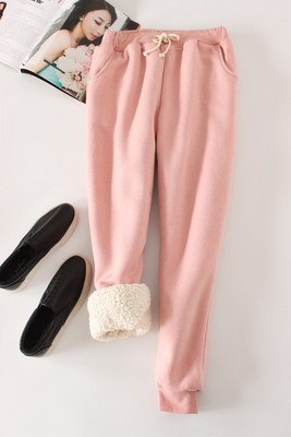 Fleece-Lined Thick Loose Harem Cotton Sweatpants