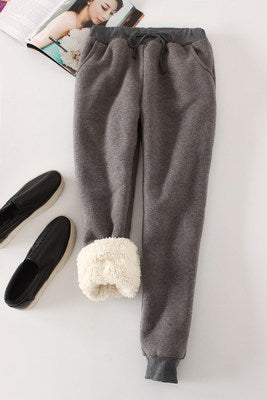 Fleece-Lined Thick Loose Harem Cotton Sweatpants