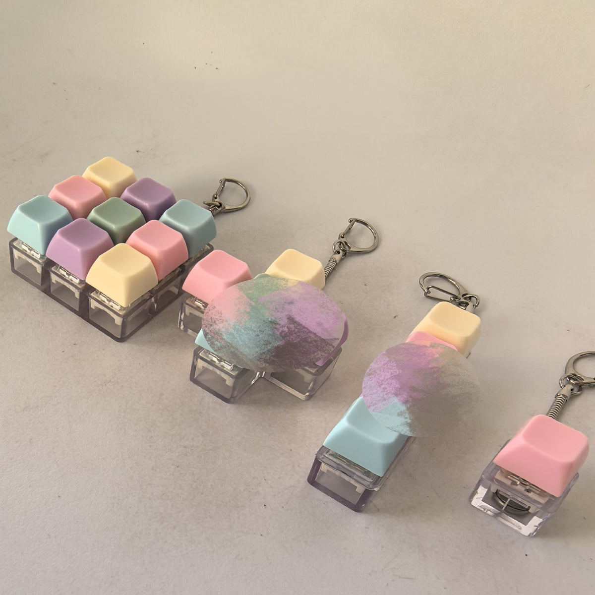 Macaron Key Tester Fidget Keychain