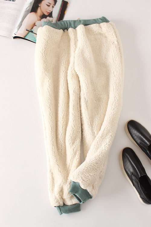 Fleece-Lined Thick Loose Harem Cotton Sweatpants