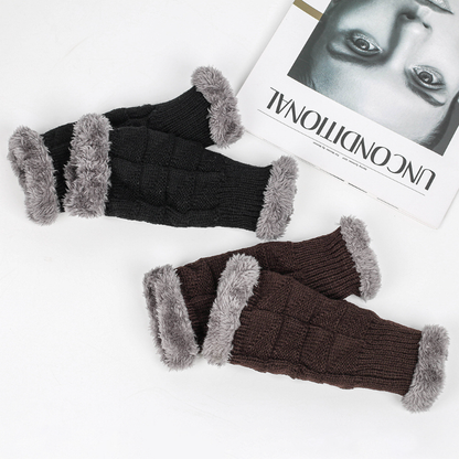 Warm Velvet Fingerless Gloves for Women (Short Style)