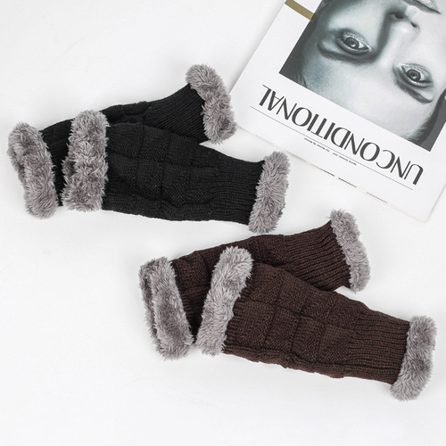 Warm Velvet Fingerless Gloves for Women (Short Style)