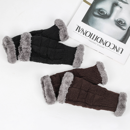 Warm Velvet Fingerless Gloves for Women (Short Style)